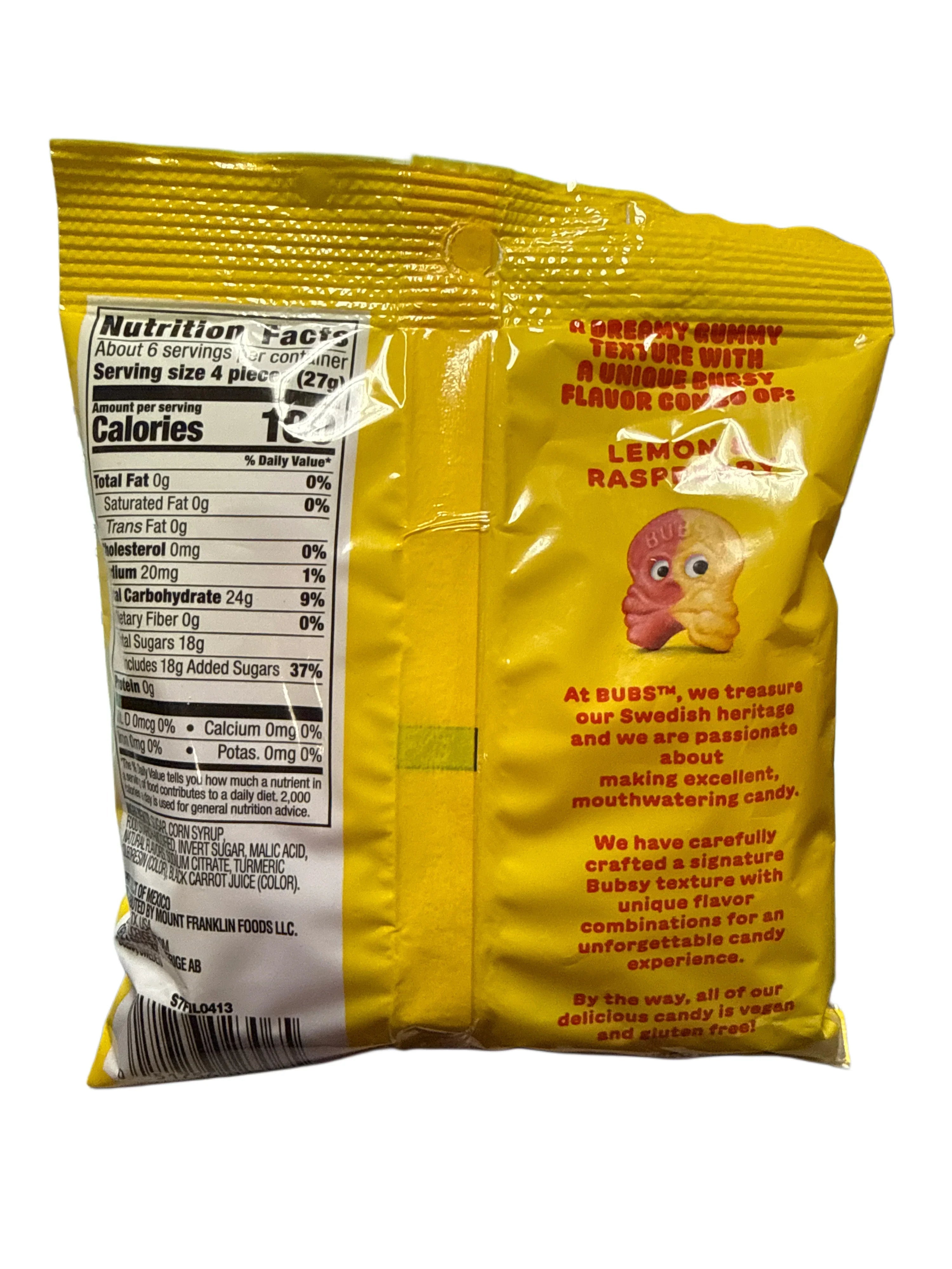 Bubs Sour Skalle Lemon Raspberry Flavoured Candy 156G - Sweden Edition