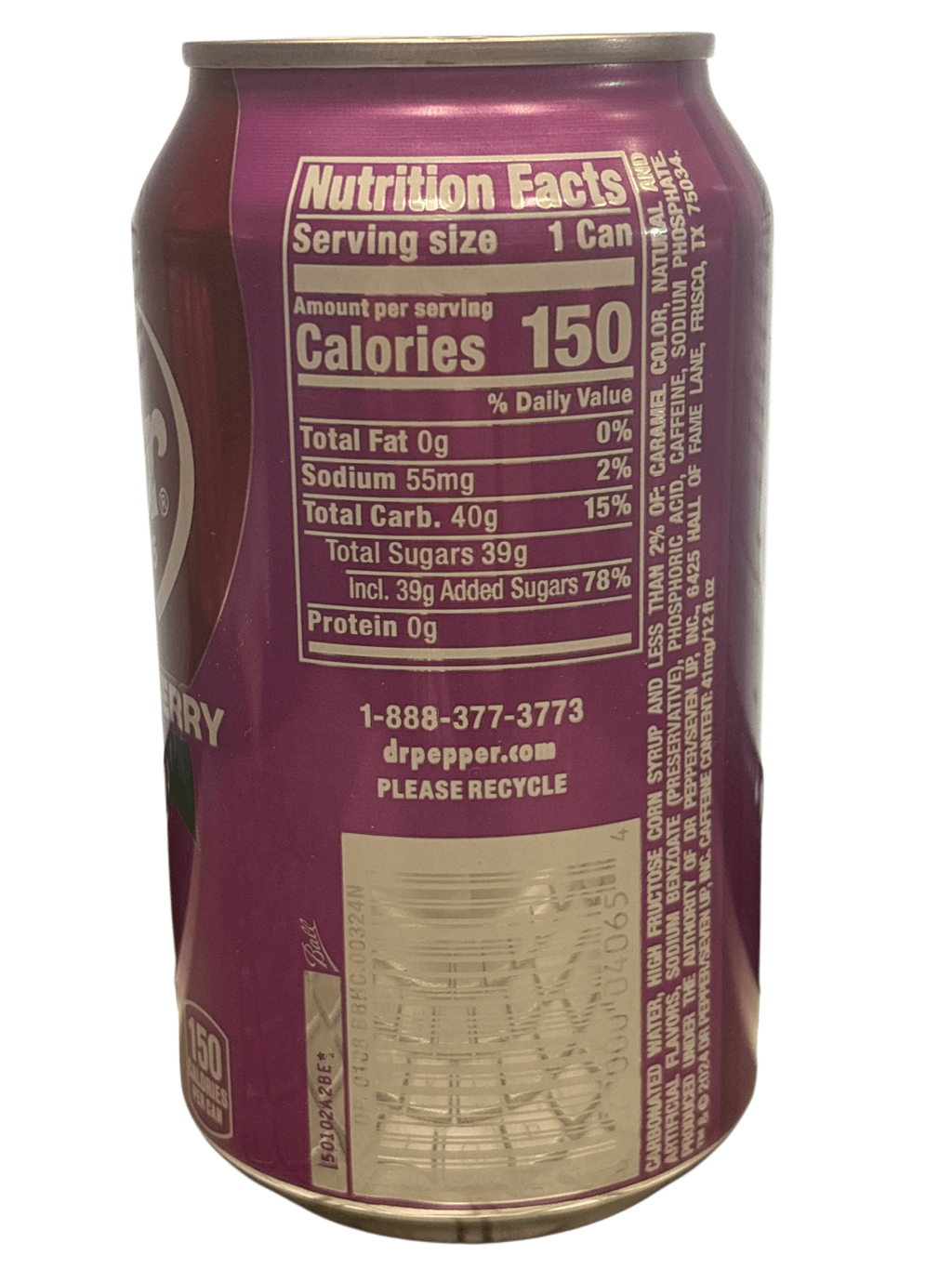 Dr. Pepper Blackberry Soda Can 355ML - U.S Edition