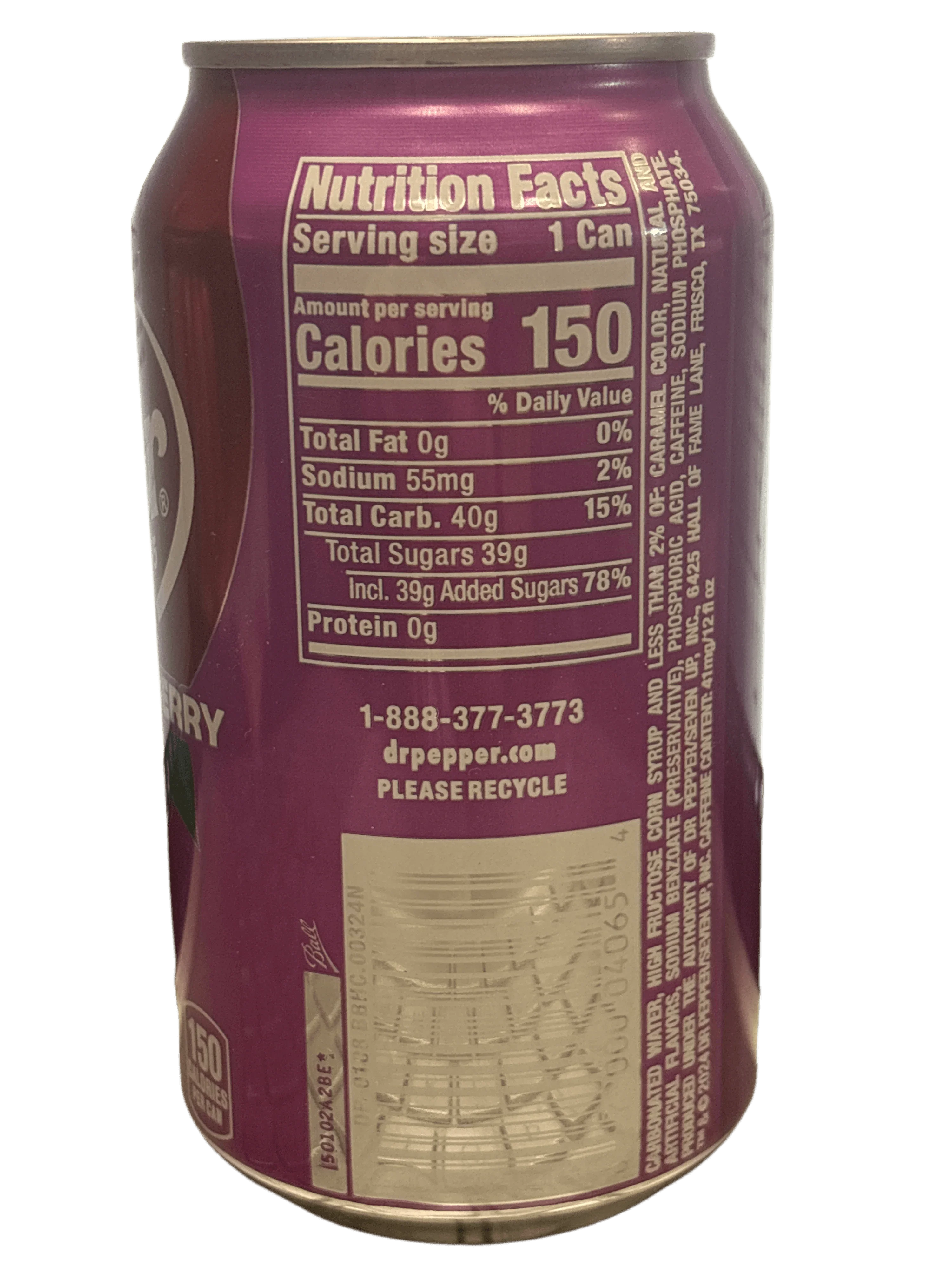 Dr. Pepper Blackberry Soda Can 355ML - U.S Edition