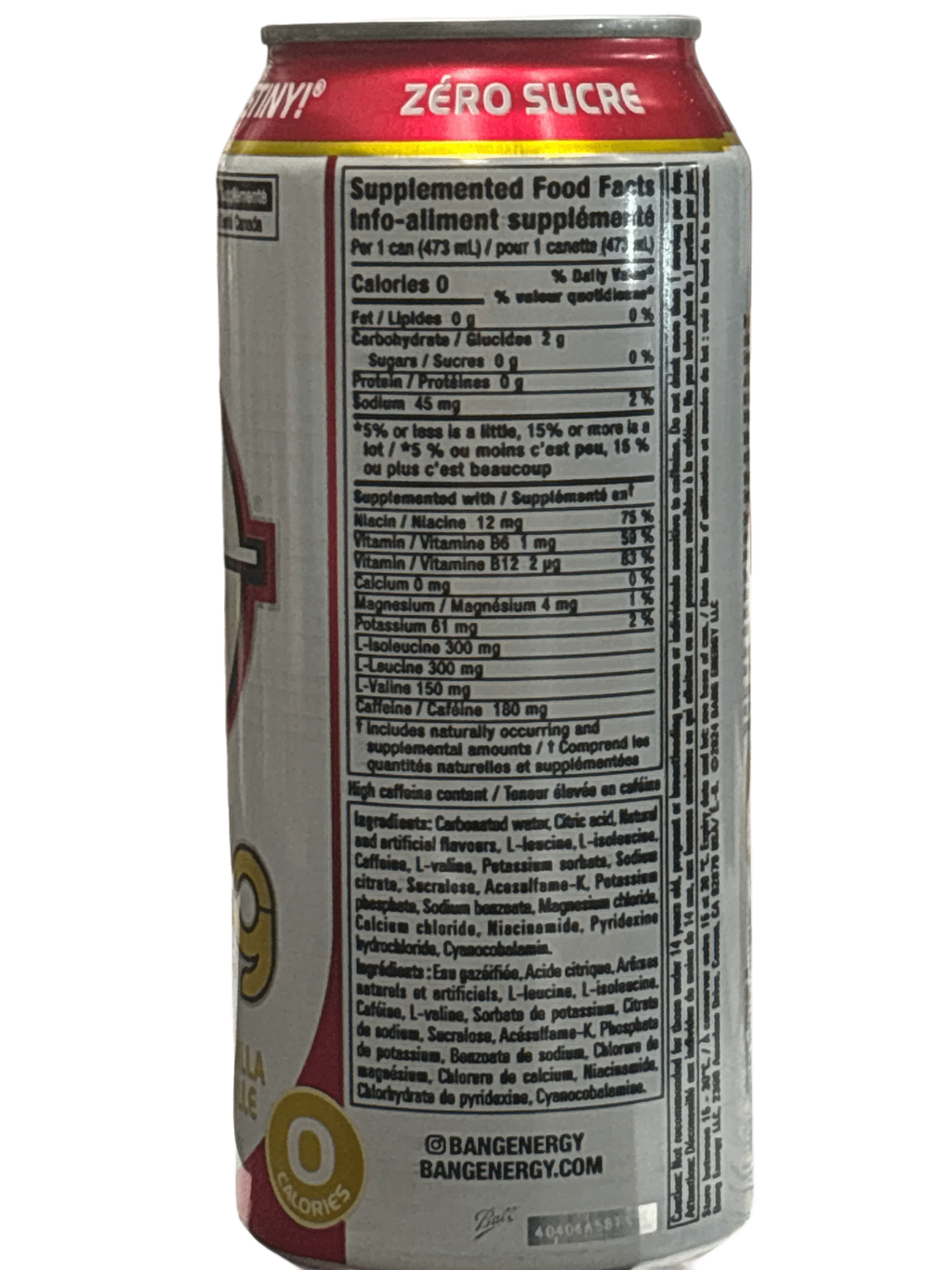 BANG Energy Zero Sugar Black Cherry Drink 473ML - Canada Edition