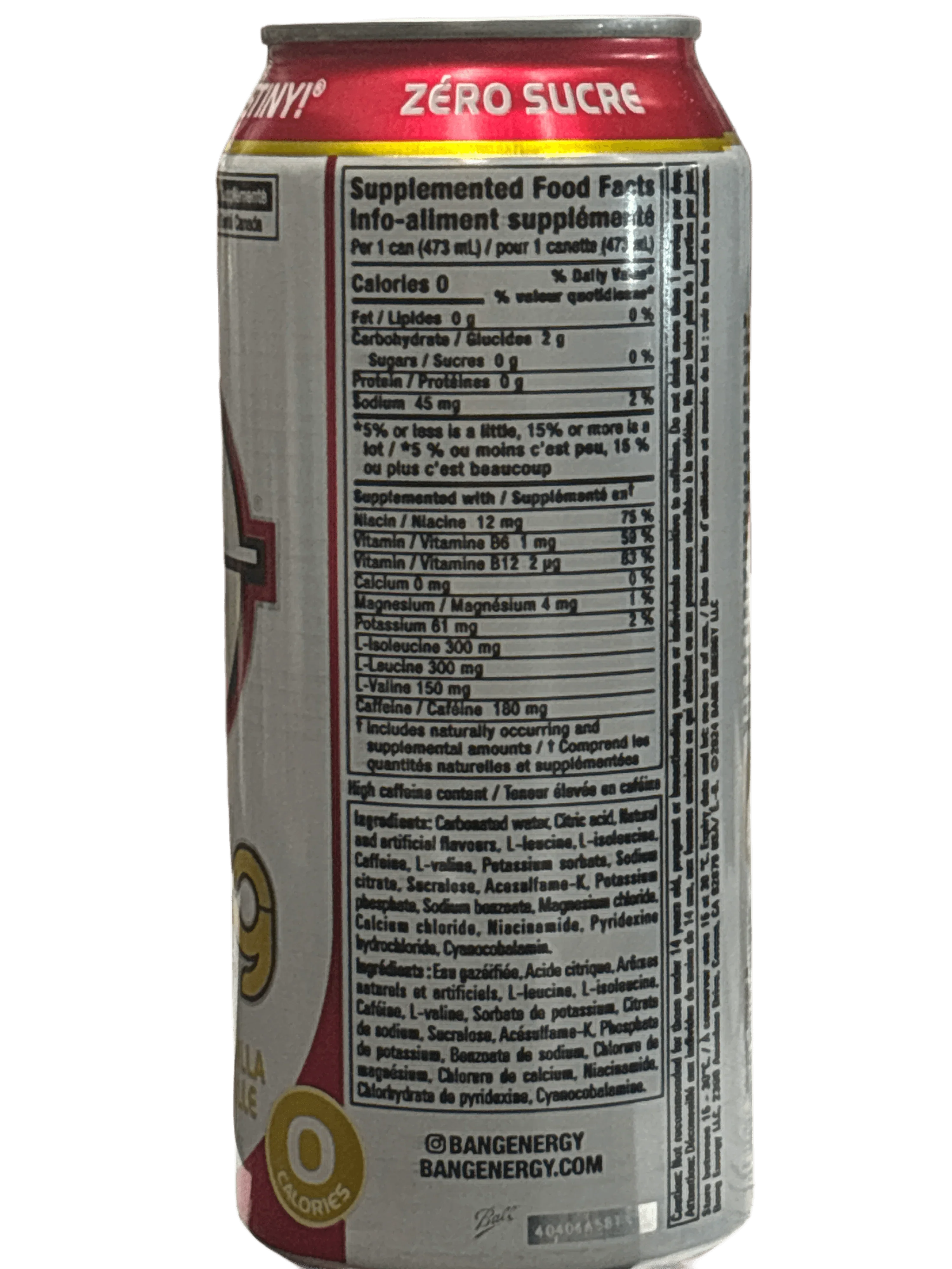 BANG Energy Zero Sugar Black Cherry Drink 473ML - Canada Edition