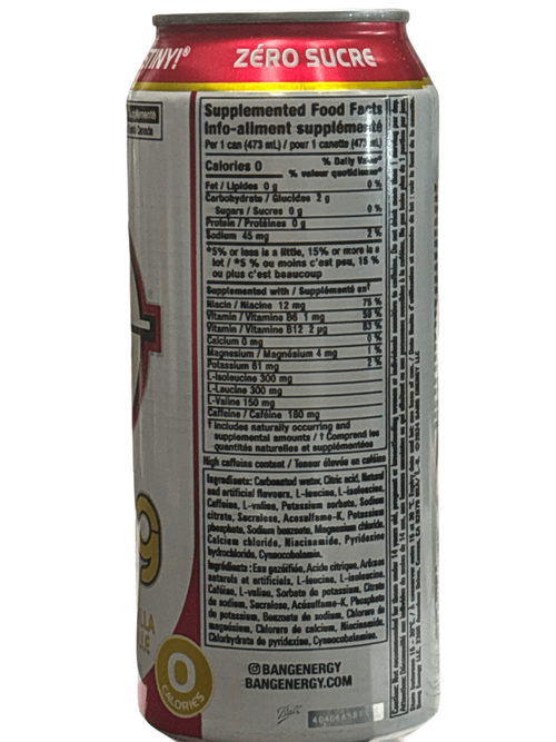 BANG Energy Zero Sugar Black Cherry Drink 473ML - Canada Edition