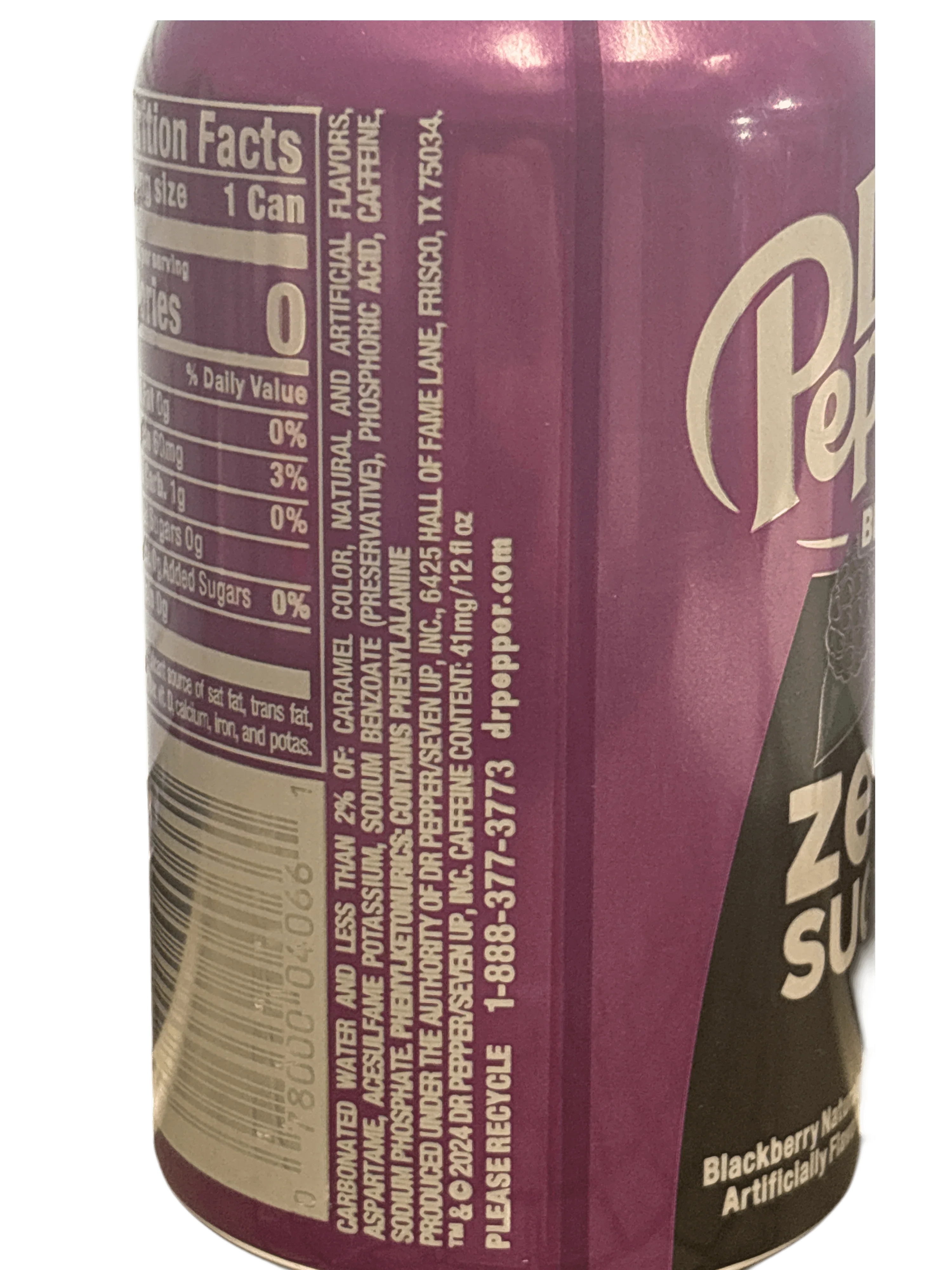 Dr. Pepper Blackberry Zero Sugar Can 355ML - U.S Edition