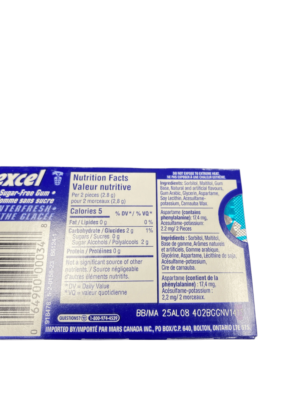 Excel Winter Fresh Gum 12 Pieces - Canadian Edition
