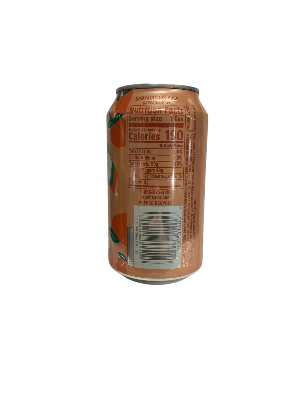 Crush Peach Soda Can 355ML - U.S Edition