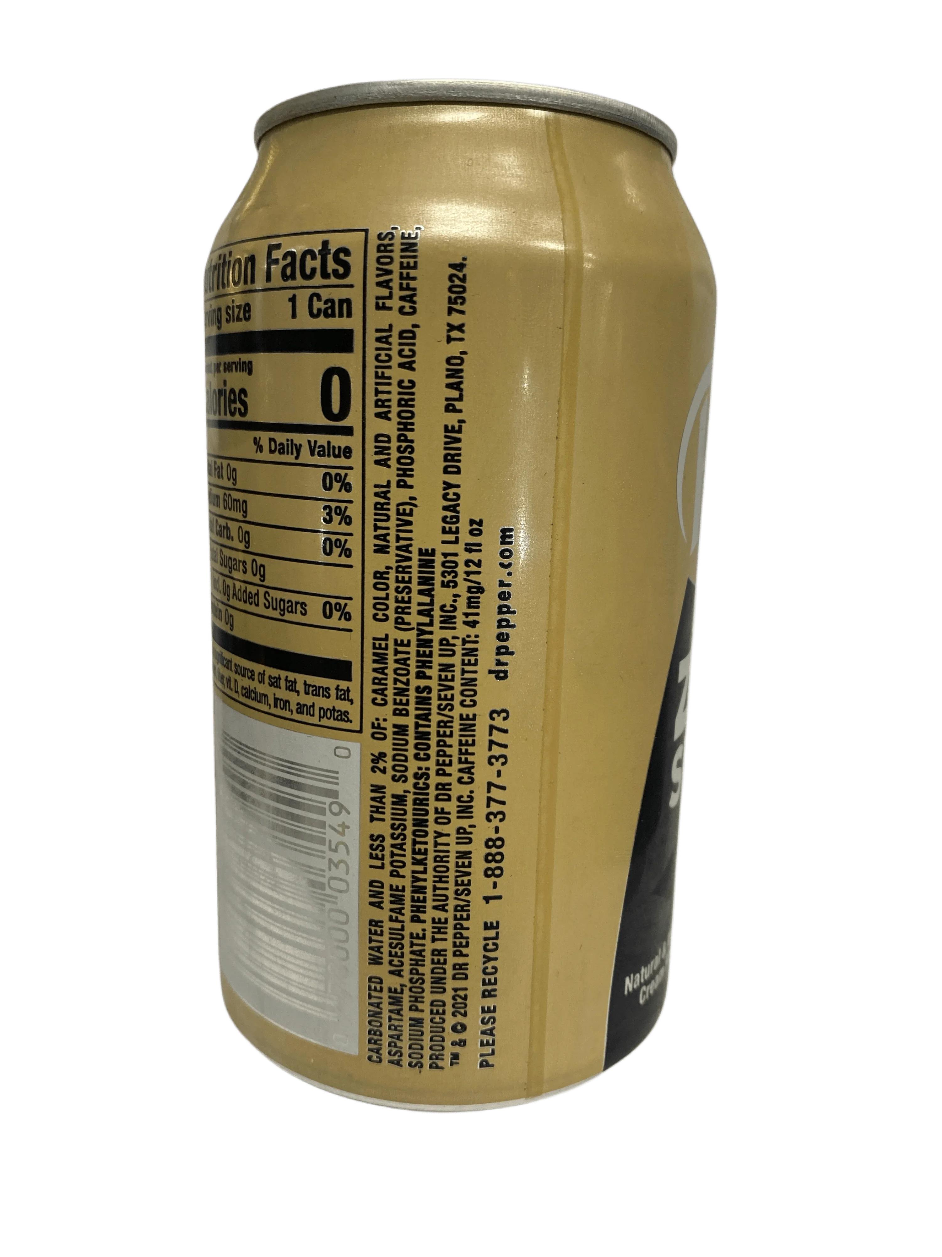 Dr. Pepper & Cream Soda Zero Sugar 12OZ - U.S Edition