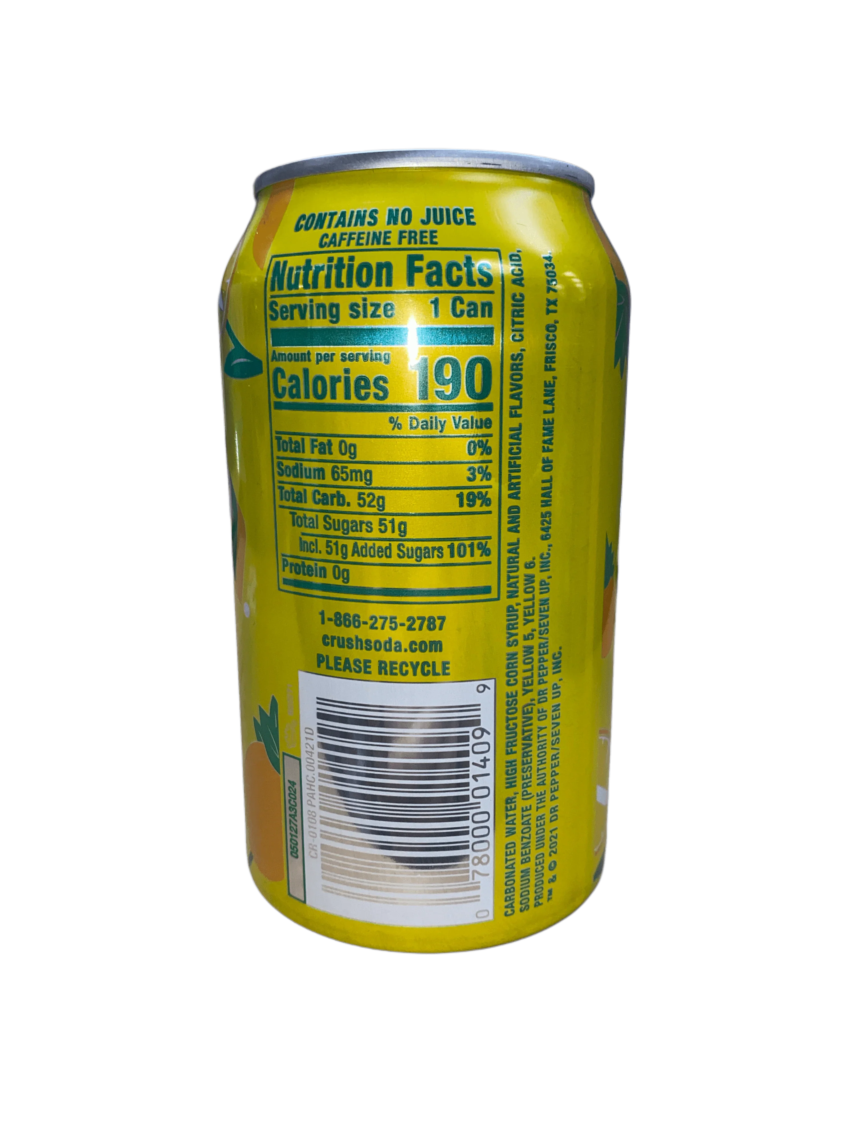 Crush Pineapple Soda Can 355ML