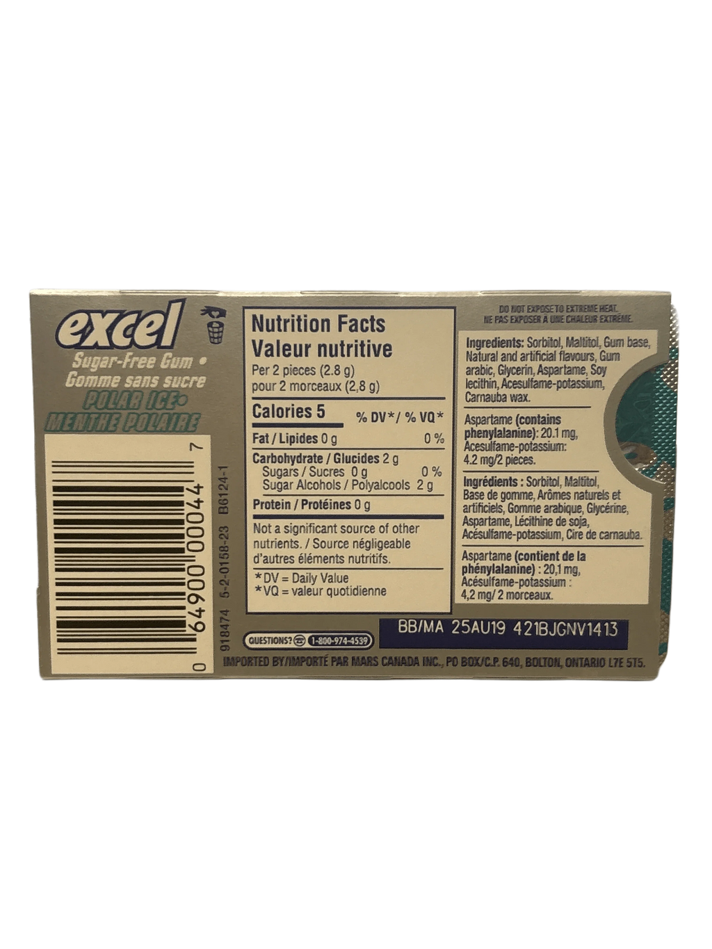 Excel Polar Ice Gum 12 Pieces - Canada Edition