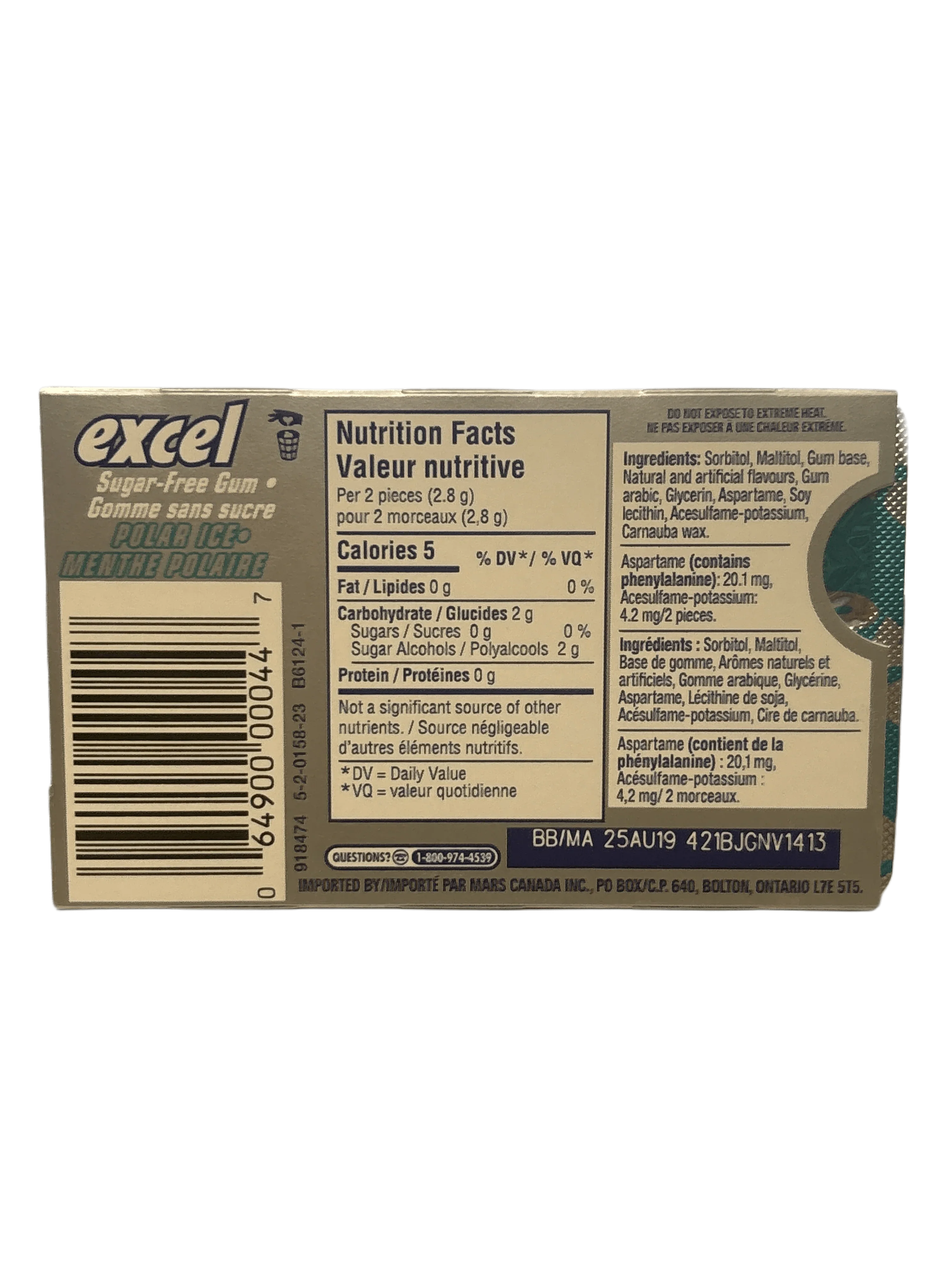 Excel Polar Ice Gum 12 Pieces - Canada Edition