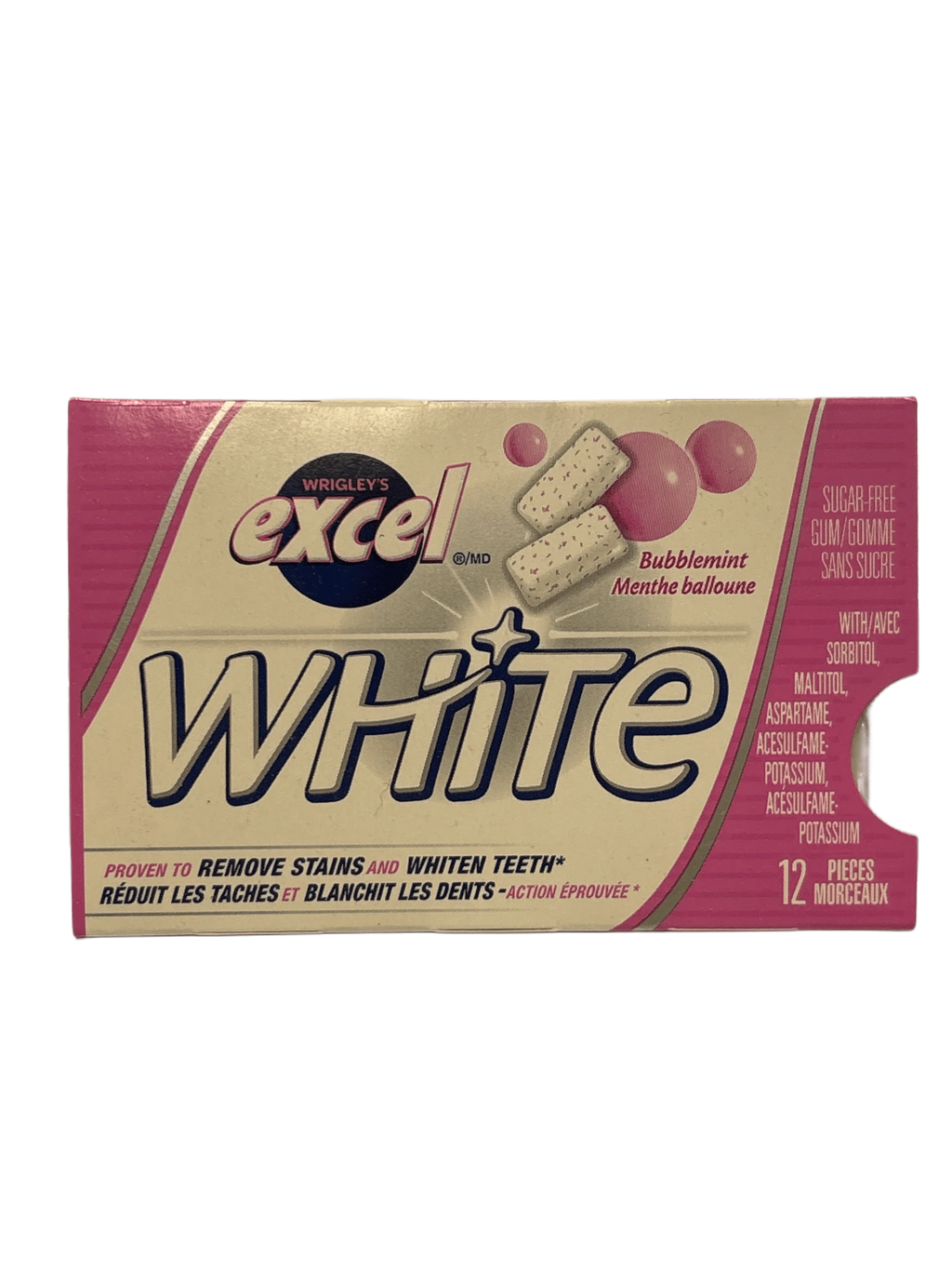Excel White Bubblemint Gum 12 Pieces - Canadian Edition