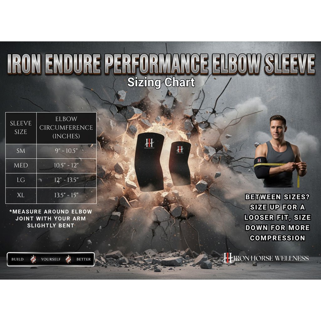 IronHorse Wellness ENDURE PERFORMANCE ELBOW SLEEVES, 1 Pair